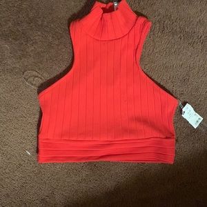 Red crop top
